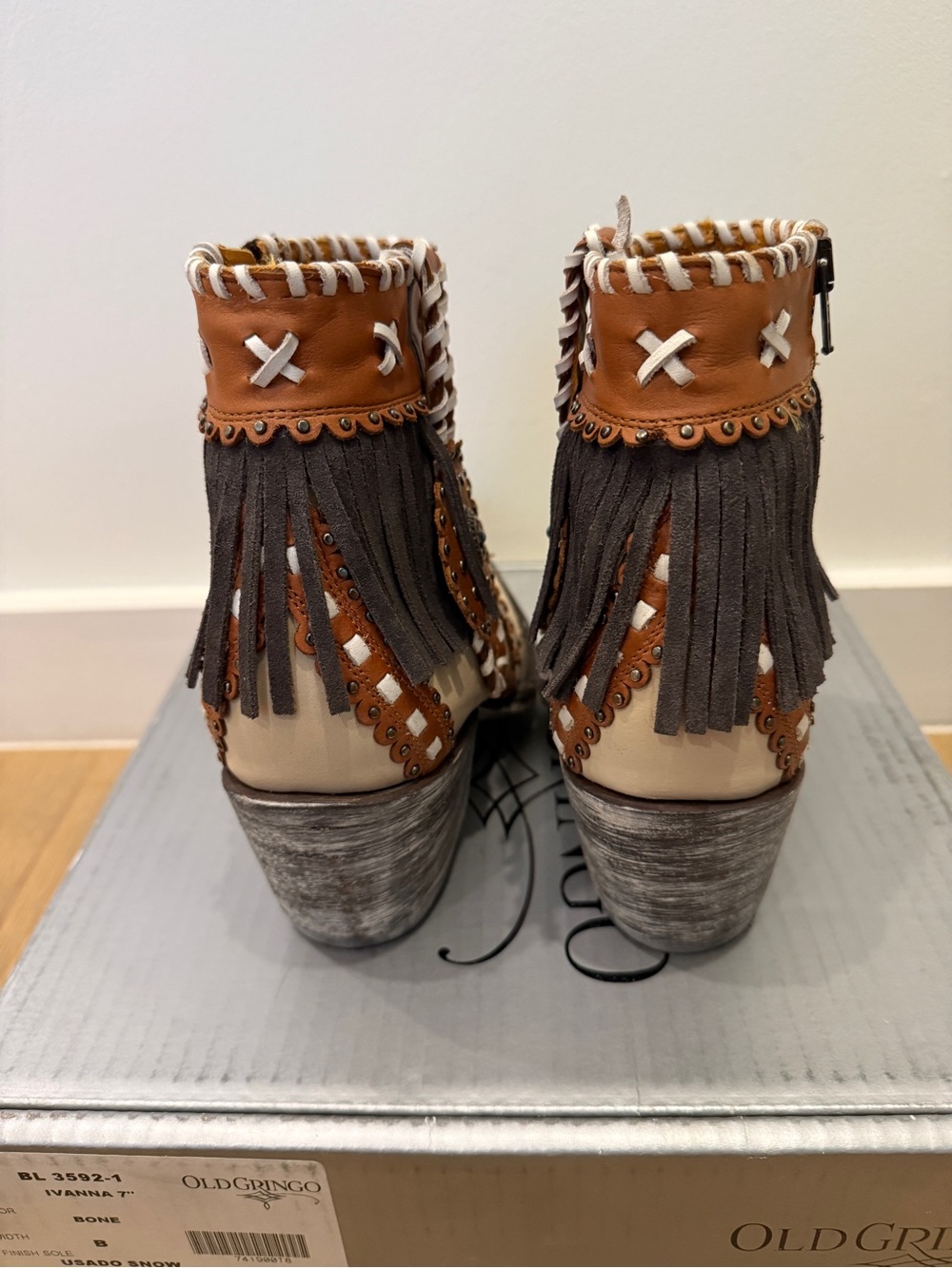 Old Gringo Ivanna short boots booties bone size 8 New - Picture 7 of 8